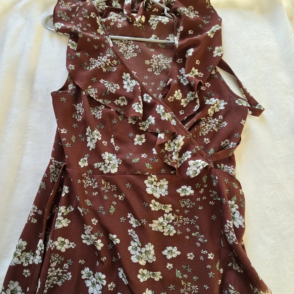 Max Studio Red Asymmetrical Sundress with Flutter Sleeves - Picture 8 of 8